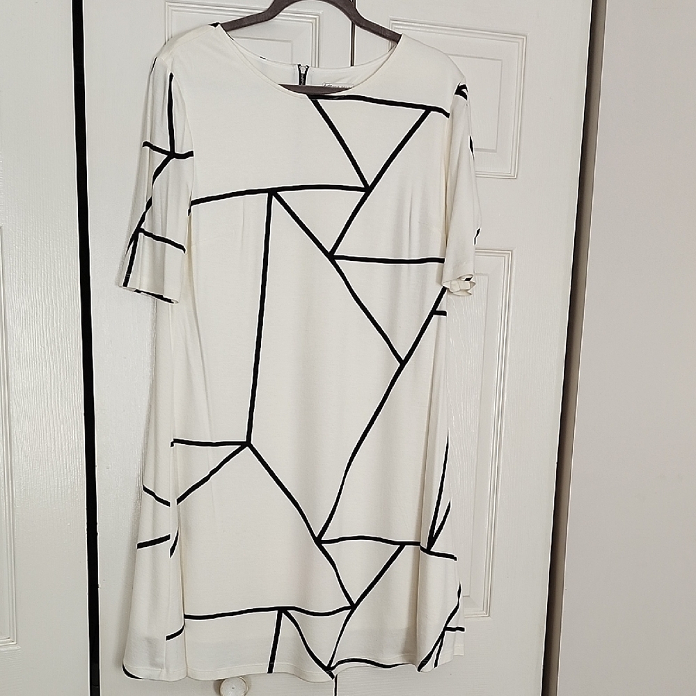 Cato Black and White A-Line Mini Dress Casual